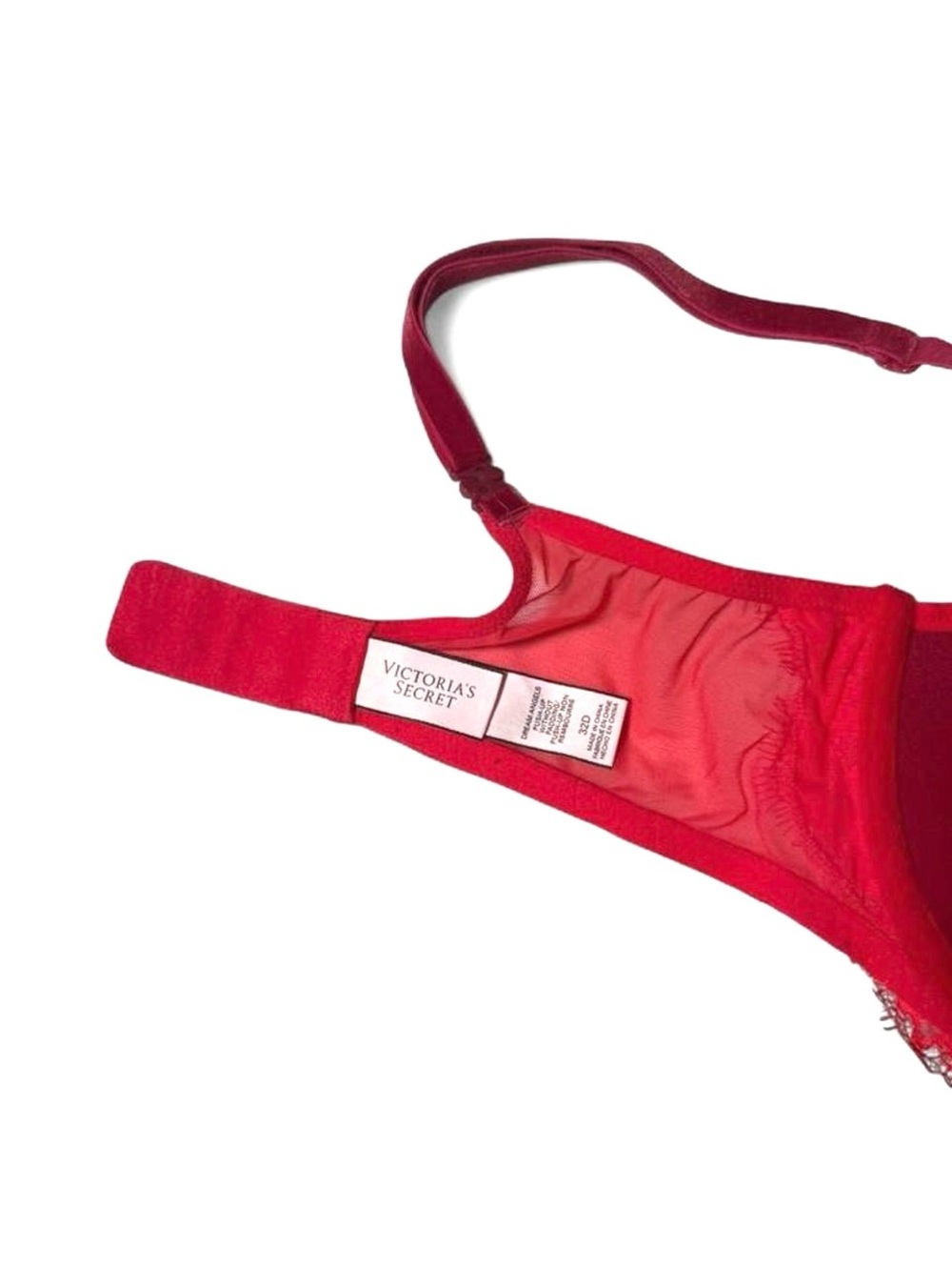 32D Victoria’s Secret Dream Angels Without Padding Red Lace Bra 32D - Picture 4 of 6